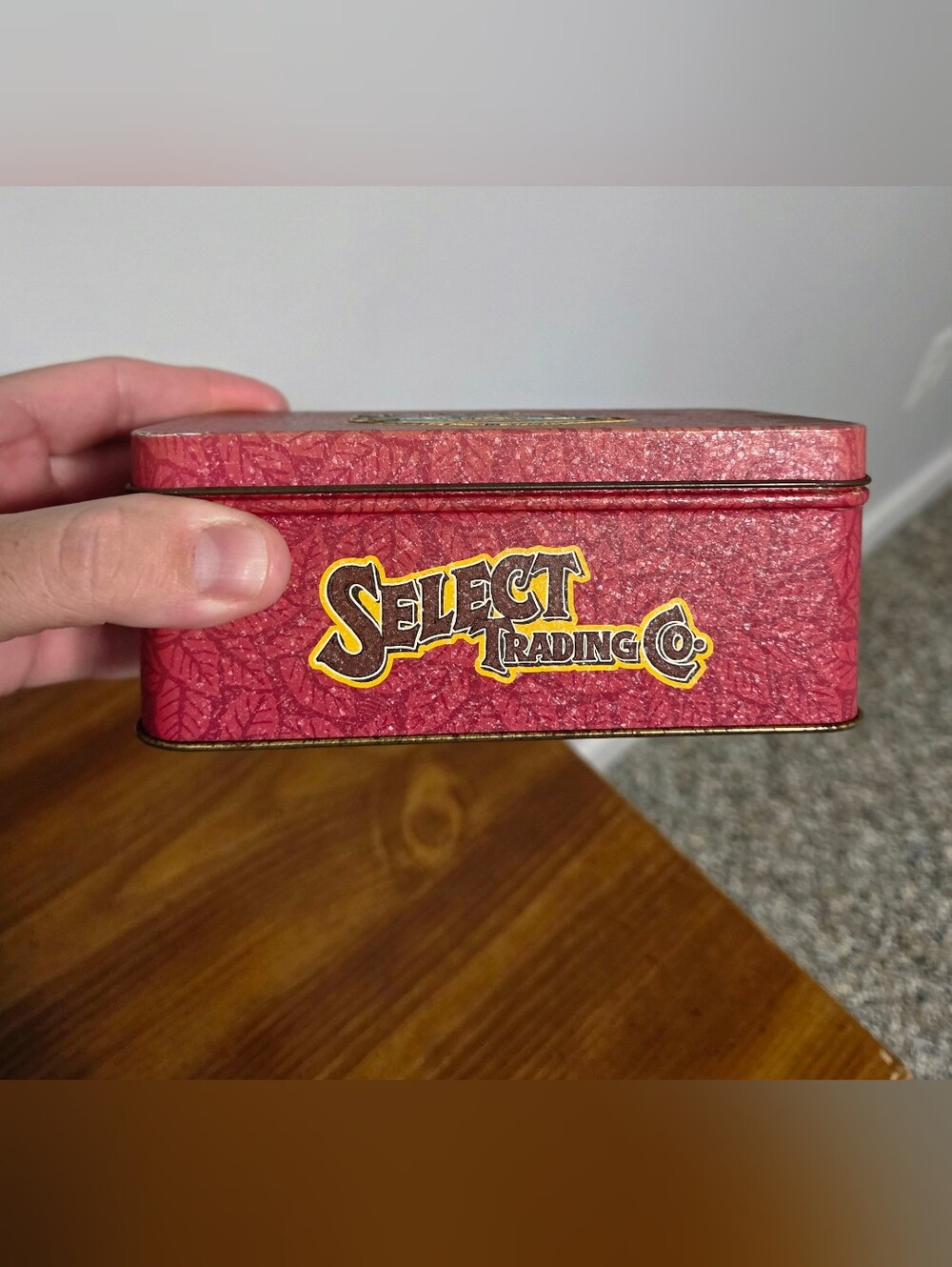 Select Trading Co. Red Textured Tin Box
